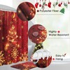 Nesphy Bathroom Sets with Shower Curtain and Rugs, 4 Pcs,Christmas