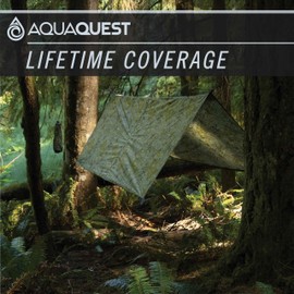 AquaQuest Safari Tarp Kit – Lightweight Waterproof (5,000 mm) Seam-Taped Ripstop Rain Fly for Backpacking, Thru-Hiking & Hammock Camping – 10x10 Olive Drab