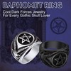 Bandmax Men Baphomet Goat Head Rings Stainless Steel Satan Pentagram