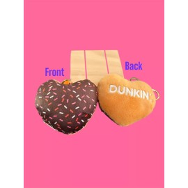 Dunkin' Donuts Dunkin Donuts Plush Chocolate Heart With Sprinkles Key Chain, New Valentines!