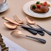 MDEALY 20-Piece Rose Gold and Black Silverware Set for 4