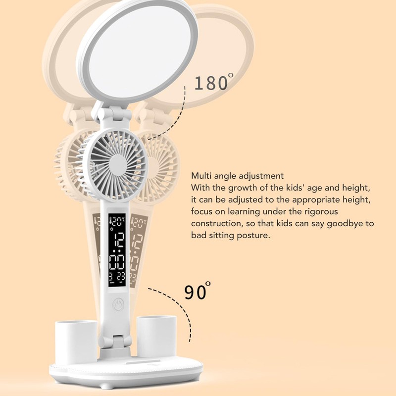 HURRISE Desk Lamp LED, LED Desk Lamps with Fans, Eye