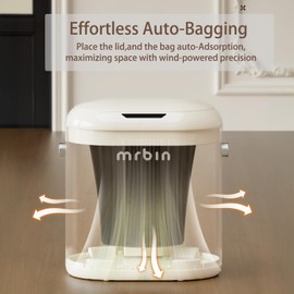 MRBIN Stainless Steel Motion Sensor Tall Bathroom Trash Can with Lid, 5 Gallon Automatic Kitchen Garbage Pail, Electric Covered Silver Metal Waste Basket for Bedroom, Rv, Restroom, Eclipse Grey