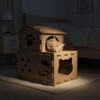 25 Inch Two Level Cardboard Cat Scratcher House, 2-in-1 Multi-Level