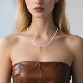 Pearl Choker Necklaces for Women Pineapple Pendant Necklace Pearl Jewelry Anniversaries Birthday Gifts