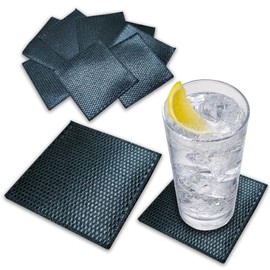 MMmall Coasters, Cloth, Snack, Club, Cabaret Club, Absorbent Coasters, Set of 10, Washable (Square Coasters, Black)