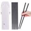 5 Pairs Fiberglass Chopsticks, GLAMFIELDS Reusable Japanese Chinese Chop sticks