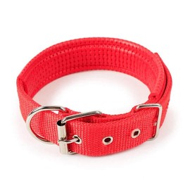 OutZmart Collar para Perro Ajustable Duradero Elegante Suave Acolchado Transpirable Ajustable para Perros Chicos Medianos (Rojo)