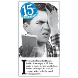 15th Birthday Card For Him, Humorous 15th Birthday Card For Him, WiFi M, 15th Birthday, Funny 15th Birthday Card For Him, Greetings Card, 130x235mm,ZVW6979