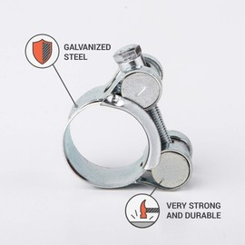 Pipe Clamps 23-25mm Strong Reinforced Pipe Clamps Galvanized Steel Pipe Hose Clamp Fixings (Pack of 4, 23-25mm)