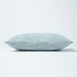 Homescapes Nirvana Grey Handwoven 100% Pure Cotton Scatter Cushion 12 x 20 inches with Zipper and 100% Polyester Filling, Throw Pillow in Very Durable and Soft Quality, Easy-Care and Washable at Home