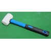 8-Ounces White Solid Rubber Mallet, Fiberglass Handle with Soft Rubber