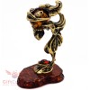 Solid Brass Amber Figurine of GoldFish Veiltail fish Totem talisman