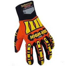 Seibertron High-Vis Resistant Reducing Anti-Impact Mechanics Heavy Duty Safety Gloves (M)