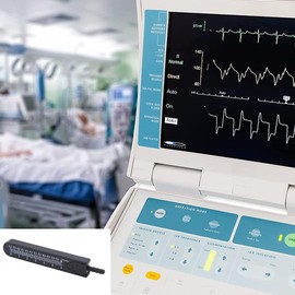 ECG Measuring Ruler, ECG Vernier Caliper, Stainless Steel, 0-2.4 Inch, Ruler, Design Divider, Measuring Tool for Nursing (Black)