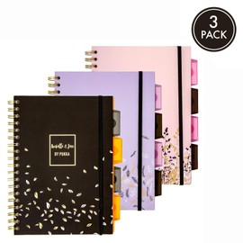 Pukka Pad Rochelle Jess B5 Notebooks Set of 3 Double Spiral with Dividers and 200 Pages