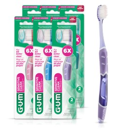 GUM Technique® Sensitive Clean Compact Ultra Soft, 12 Toothbrushes (Twin Pack X 6ct)