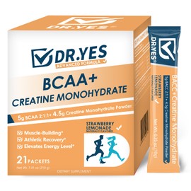 DR.YES Creatine Monohydrate Powder, Boost Strength, Muscle Recovery for Men & Women, Keto & Vegan Friendly, Non-GMO, Rapid Absorption, 21 Stick Packs