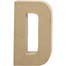 Creativ 26603 20.5 cm 1-Piece Papier Mache Letter D, Beige