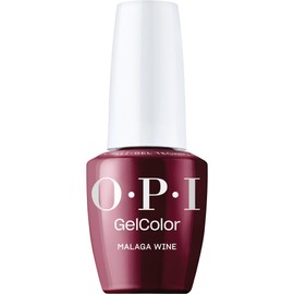 OPI GelColor Malaga Wine | Opaque Dark Wine-Red Crème LED Cure Gel Nail Polish | Salon-Quality Shine, Long-Lasting Wear | Vegan & HEMA Free | 0.5 Fl Oz