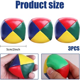 3 Pack Juggling Balls Set – Soft, Durable, Easy to Grip – 2 Inch/5cm Colorful Bean Balls for Beginners, Kids, Adults, and Pros – Circus Toy for Practice, Coordination, and Outdoor Fun