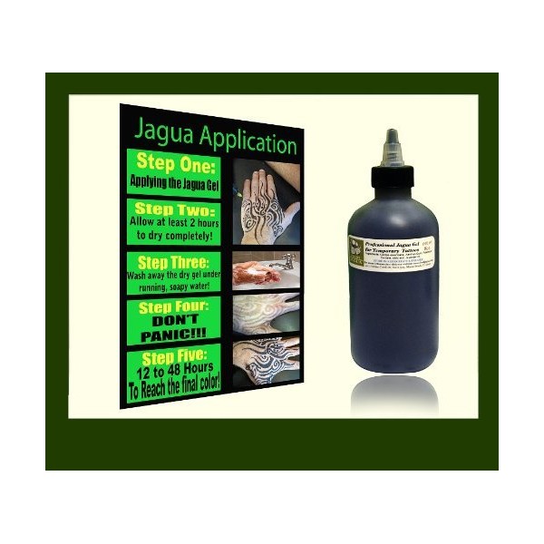 Fresh Jagua Tattoo Ink Gel 8oz (236.58ml) ***Top Grade Professional Made in U.s.a Ready to Use! No Mixing Necessary