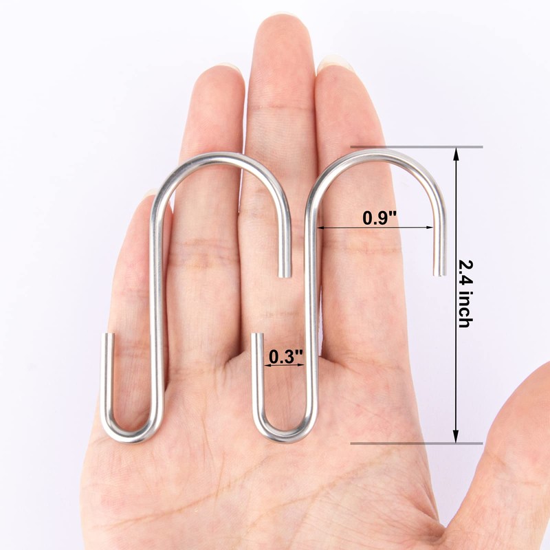 kinxuanda 30PCS S Hooks, Premium Stainless Steel S Hooks for