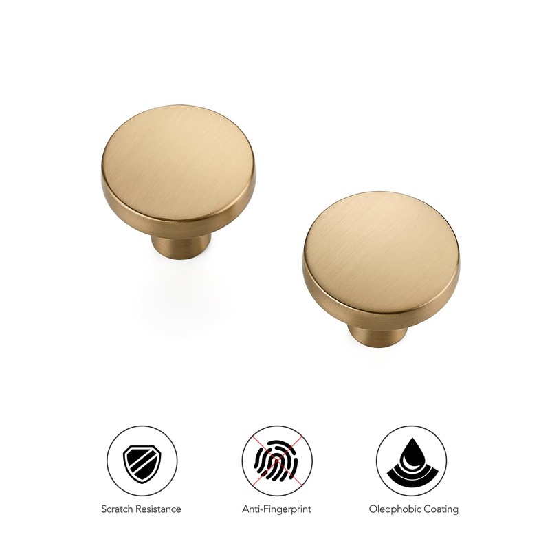 Ravinte 3 Pack Single Hole Kitchen Round Cabinet Knobs Champagne