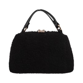 Kobe Lettuce Fur Boa Mini Bag 2-Way Women's Shoulder Bag Handbag Autumn Winter [B1542], boa black