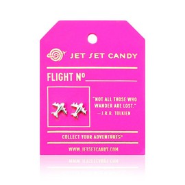 Jet Set Candy Sterling Silver Airplane Earrings