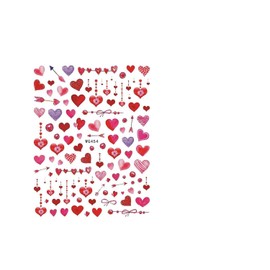 Heart Love Nail Sticker Arrow Valentine Day Love Lock Key Red Lips Wg454 Nail Wraps Art Stickers Manicure Supplies for Women for Home Nails Full Long Lasting Easy Apply and Remove
