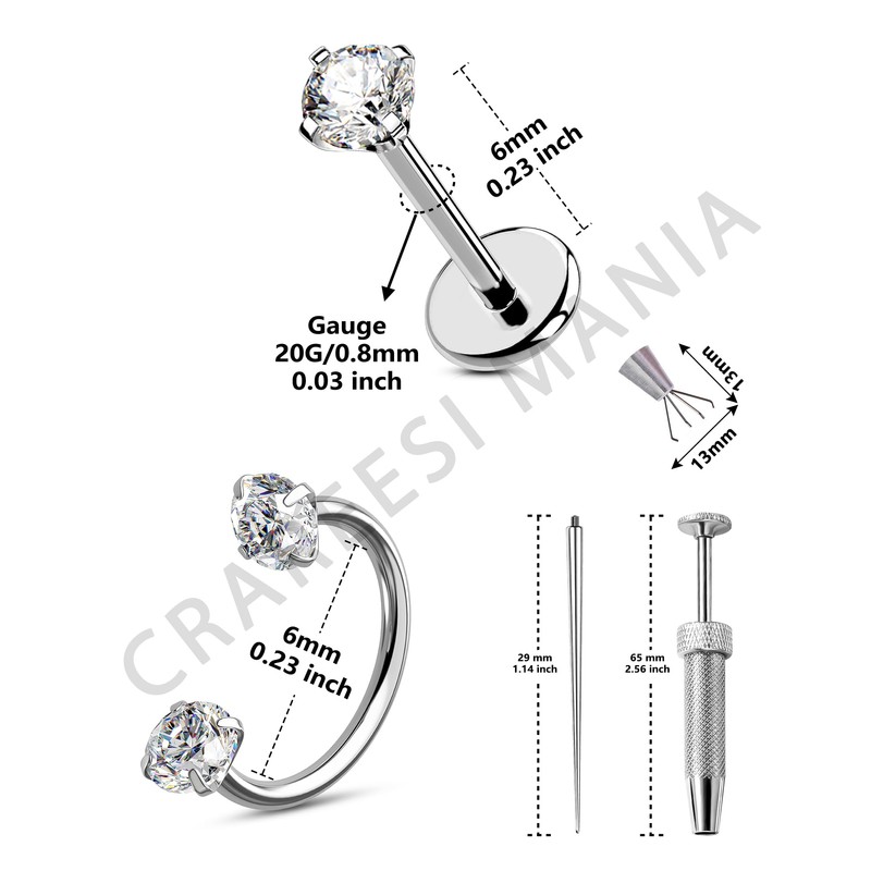 CM Crareesi Mania 20G Nose Rings Hoops 316L Stainless Steel