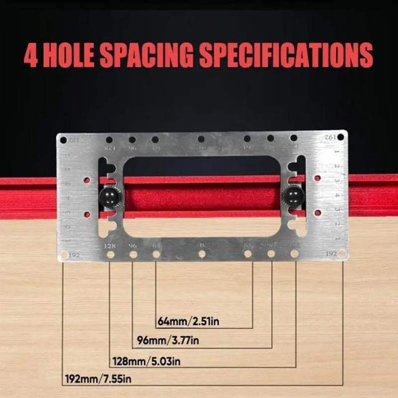 Cabinet Hardware Jig 64mm 96mm 128mm 192mm Laser Engraved Portable