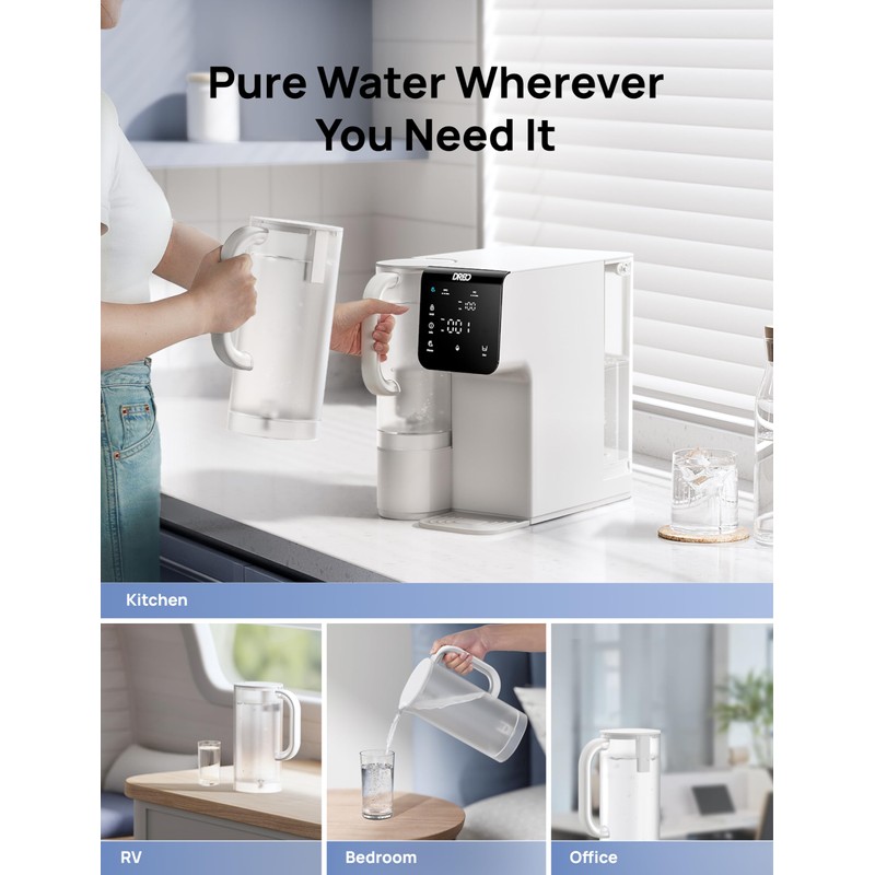 Dreo Reverse Osmosis Water Filter Countertop Water Pure Pitcher, Potable