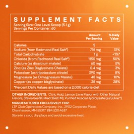 LTH Hydrate Hydration Mix - Trusted by Life Time Members - NSF Certified for Sport - Premium Electrolyte Powder - Plant-Based, Non-GMO, Gluten Free & Dairy Free - 60 Servings (Lemon Lime)