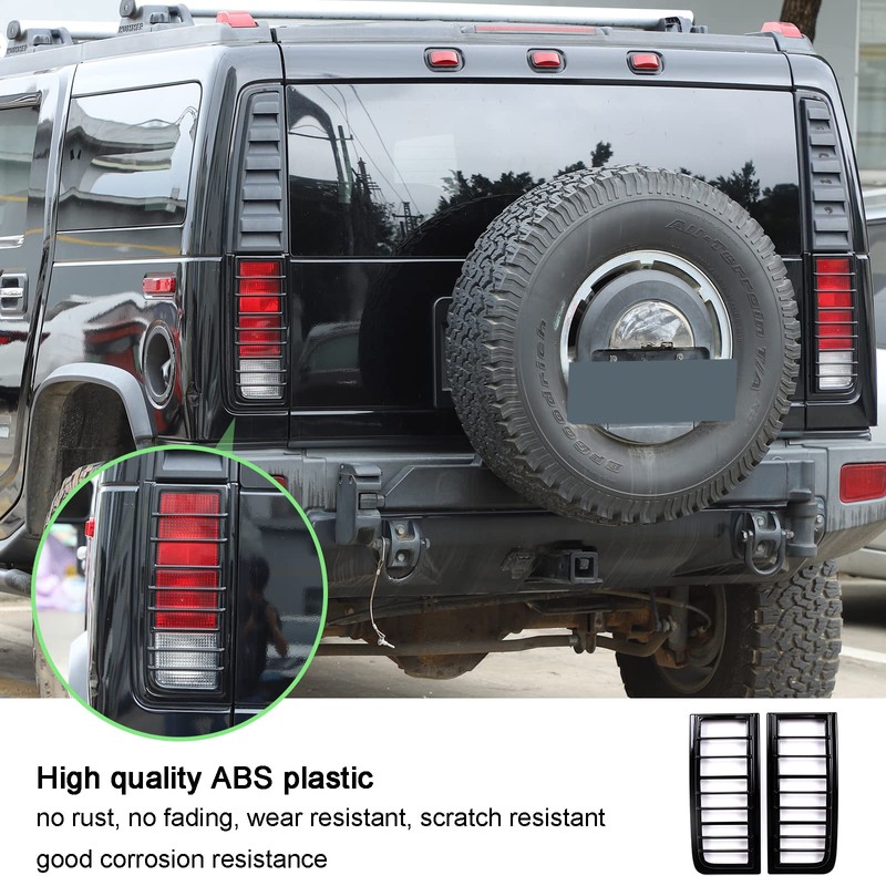 PIUGILH ABS Rear Tail Light Guards Cover Fit Hummer H2