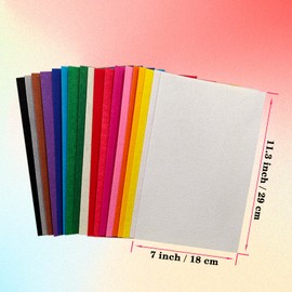 Hard Felt Sheets, 18 Piece Felt Fabric, 70 x 11,3 Inch Color Felt Craft Felt, Sewing Felt Square