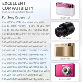 NP-BN1 Battery 2-Pack with Charger Compatible for Sony Cyber-Shot DSC-QX10 QX30 QX100 DSC-TF1 DSC-TX10 TX20 TX30 DSC-W530 DSC-W570 DSC-W650 DSC-W800 DSC-W830, for Sony NP-BN1 NPBN1 BC-CSN 1600mAh