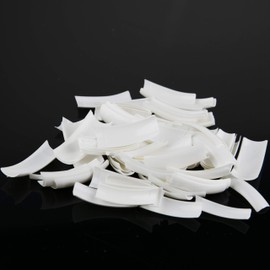 PROFICO Pack of 500 Nail Tips French Half Cover Acrylic False Nails French Nail Tips 10 Sizes (White)