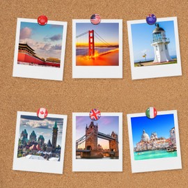 NUOBESTY 200 Pcs Assorted Country Flag Push Pins - Steel Map Thumbtacks for World Map, Home Decor, Office, Backpack, Hat, Clothing