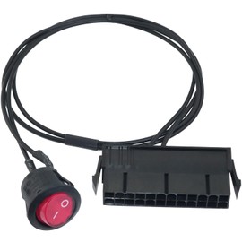 LUORNG Power Switch Starter Cable 24Pin 18AWG Tinned Copper ATX Power Switch Bridge Adapter 57cm/1.87ft for Testing PC Power Supply Assemblies