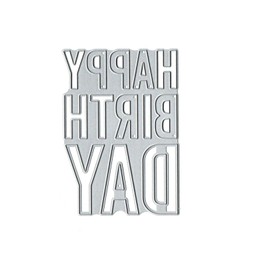 Yqtwlkjic Happy Birthday Script Metal Die Cuts,Birthday Numeric Symbols Cutting Dies Cut Stencils DIY Scrapbooking Decorative Embossing Paper Scrapbooking Card Making, silver