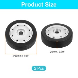 sourcing map 2Pcs 50 mm x 20 mm Luggage Wheel Replacement, Suitcase Trolley Wheels DIY Repair, Spinner Wheel Luggage Accessories, Swivel Wheels, Black