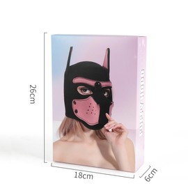 Womalen Adults Neoprene Puppy Hood Mask Pup Play Gear, Removable Cosplay Dog Full Face Pup Hood Pup Mask (Purple)