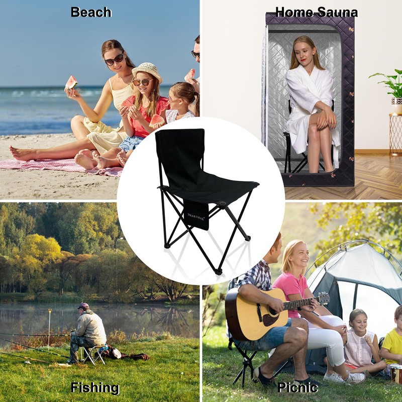 Smartmak Fast Folding Sauna Chair, Large Reinforced, Suitable for Sauna,