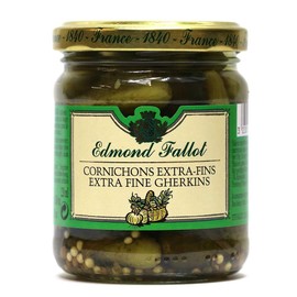 Edmond Fallot Cornichons Extra-Fins (Extra Fine Gherkin Cucumbers), 6.7 ounce jar