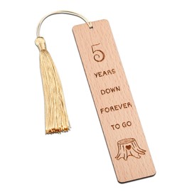 Anniversary Wood Gift for Him Her, Wooden Bookmark 5th Anniversary Wooden Gifts for Wife Husband, 5 Year Marriage Gifts Anniversary for Couple, Fifth Anniversary Valentines Gifts for Women Men