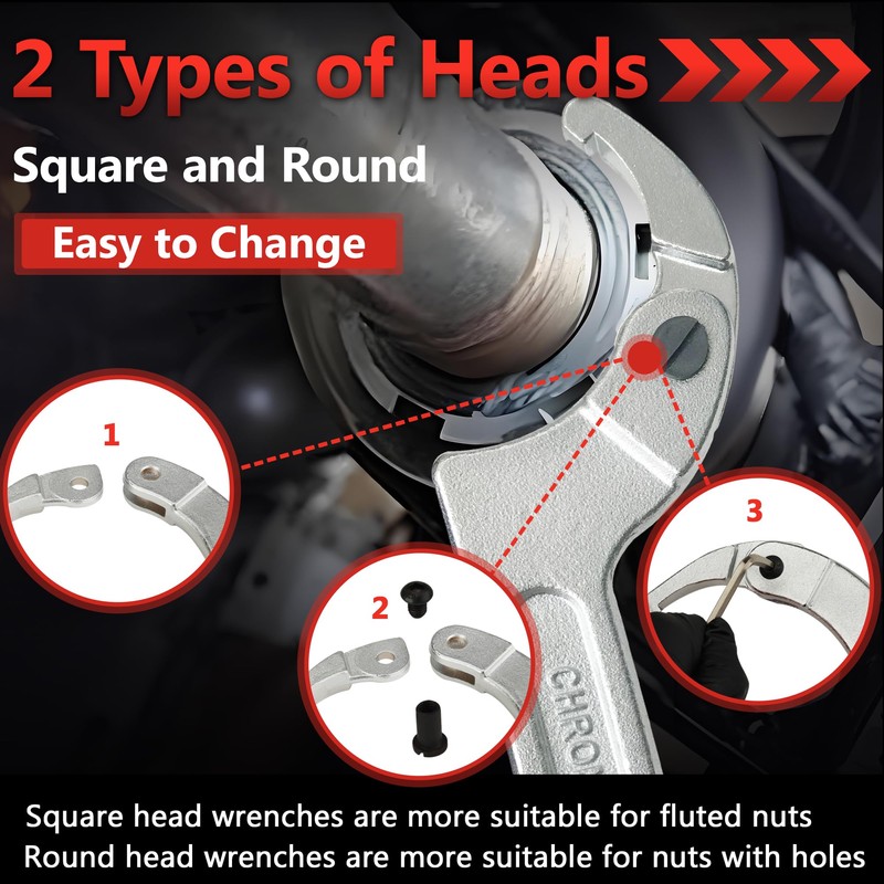 limontek Adjustable Spanner Wrench Set, 8pcs Coilover Shock Spanner Hook