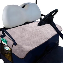 Golf Cart Seat Covers,Waterproof Golf Cart Seat Blanket with 4 Side Pockets Nonskid Bottom,Universal Travel Sports Cart Seat Cushion Covers for for EZGO,Yamaha Club Car and 2 Person Seats Club Car