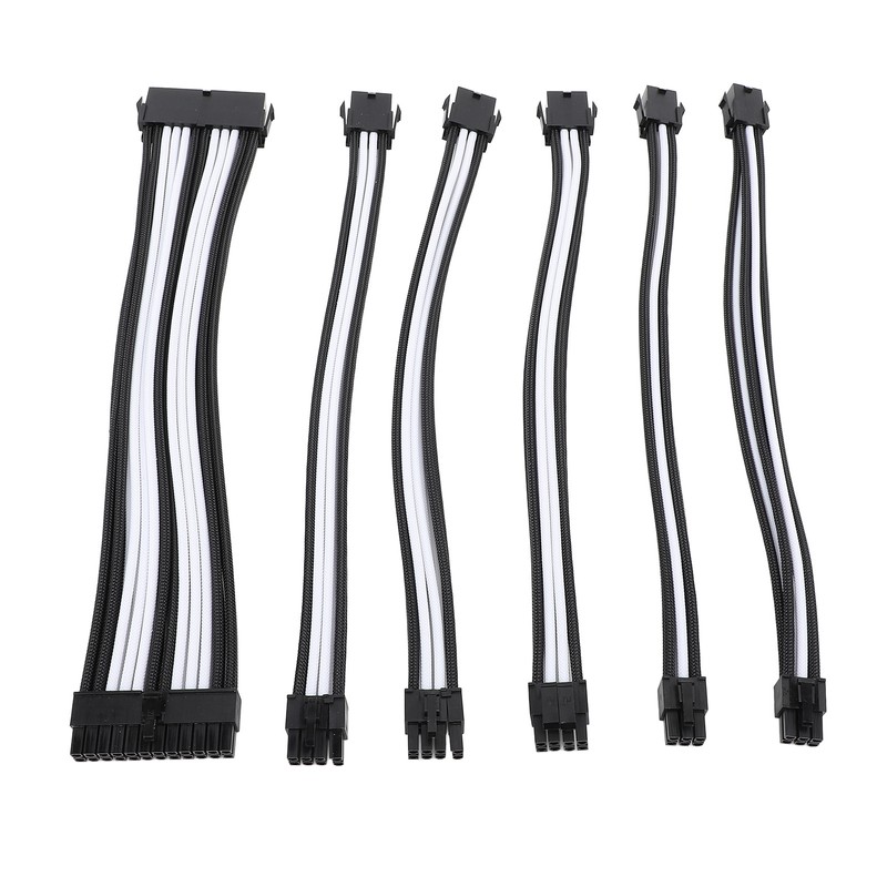 6PCS PC Extension Cable Set 30cm 24 Pin Motherboard Extension